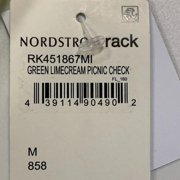 Abound Women's Floral Ruffle Cropped Green Lime Cream in Picnic Check M NWT - Picture 6 of 12